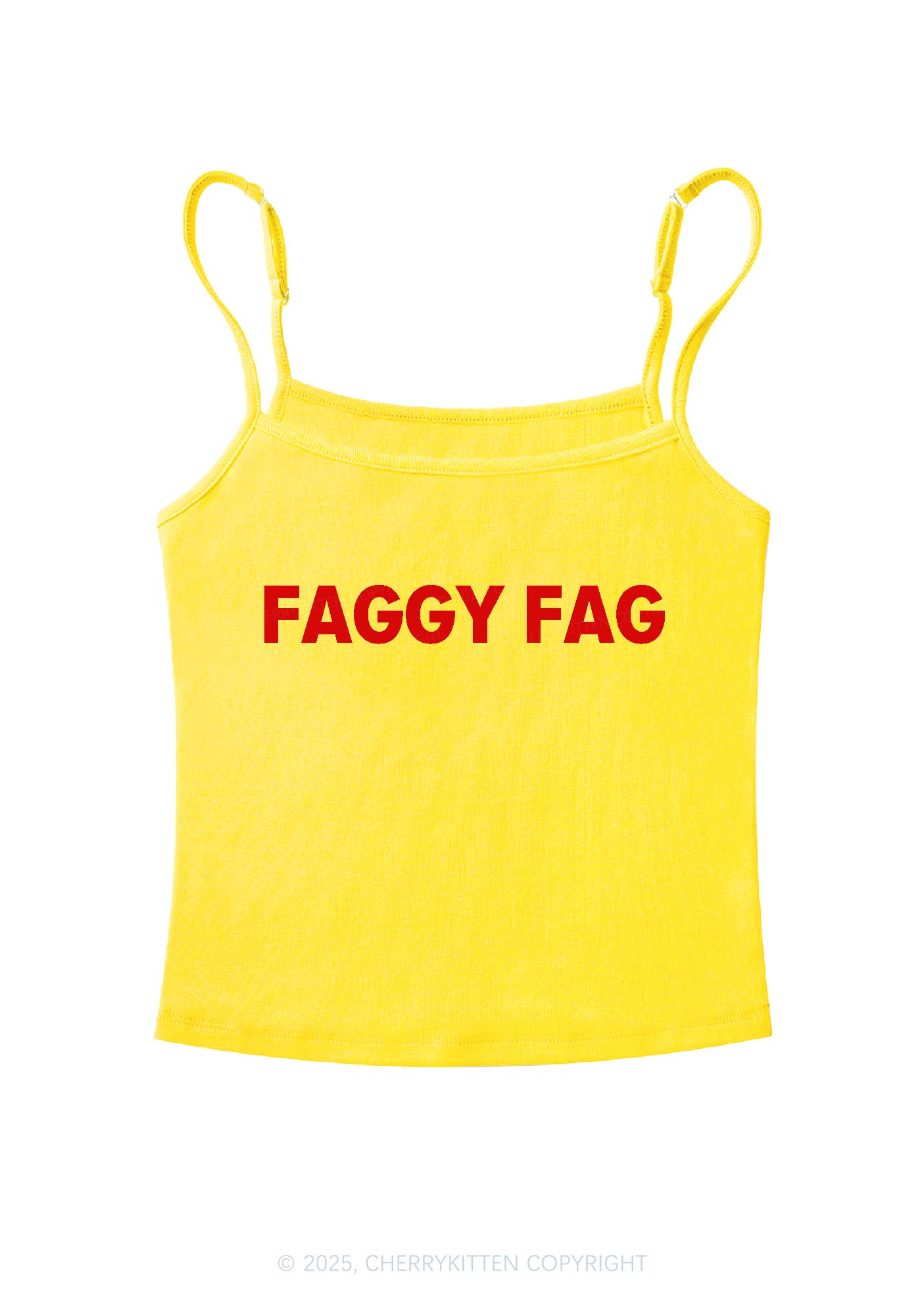 Faggy Fag Pride Y2K Spaghetti Strap Cami Cherrykitten