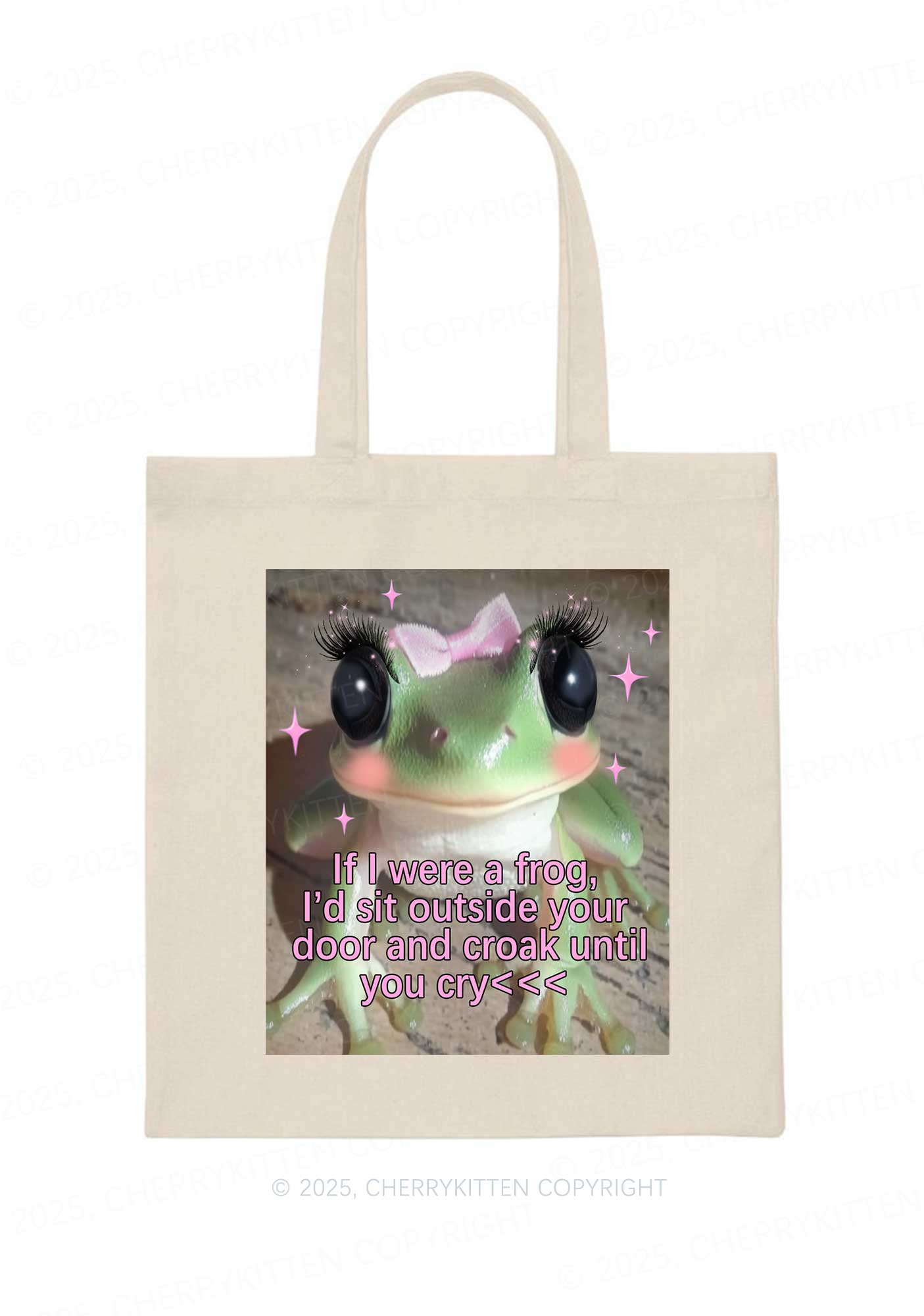 If I Were Frog Y2K Canvas Tote Bag Cherrykitten
