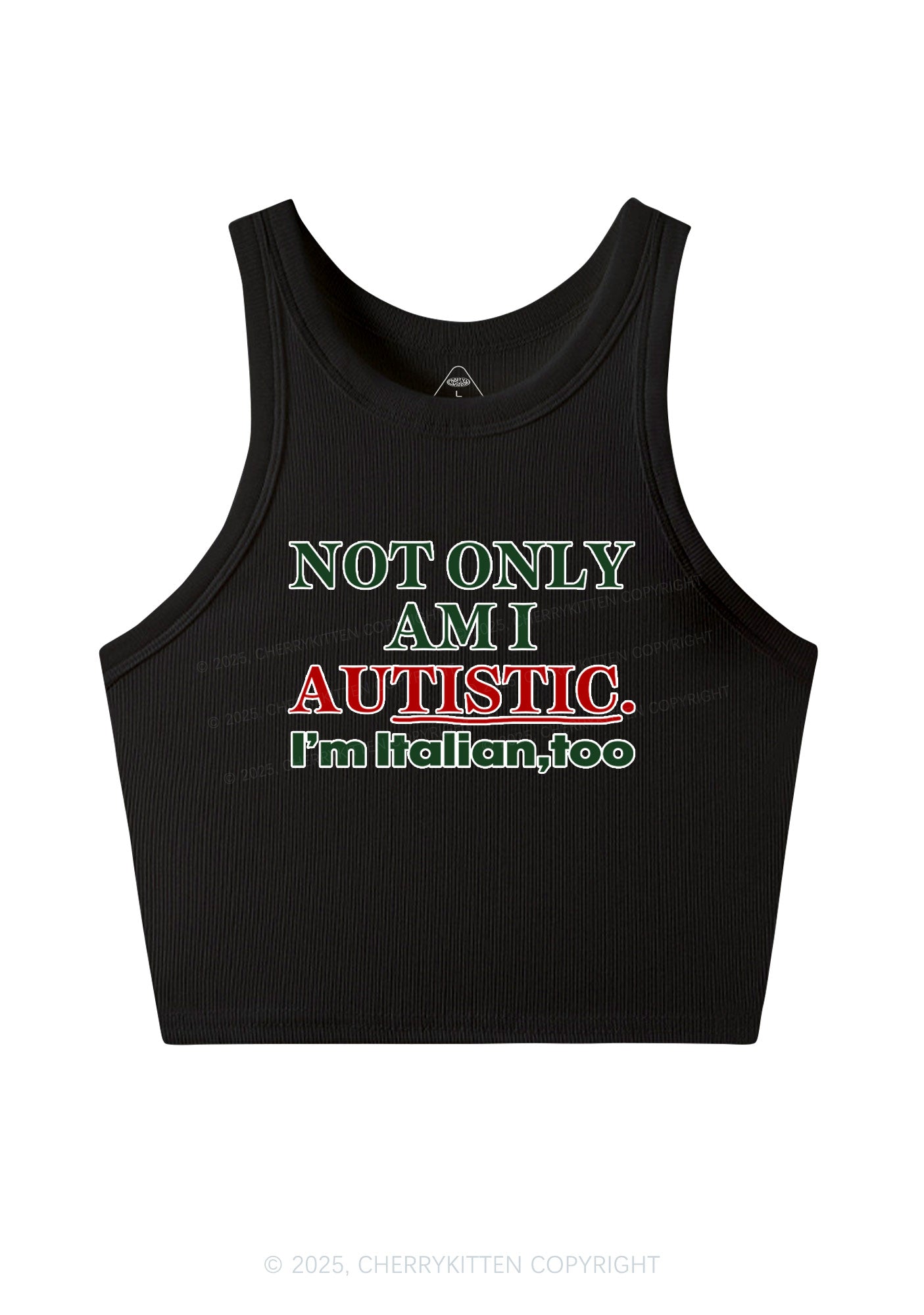 Not Only Autistic Y2K Crop Tank Top Cherrykitten