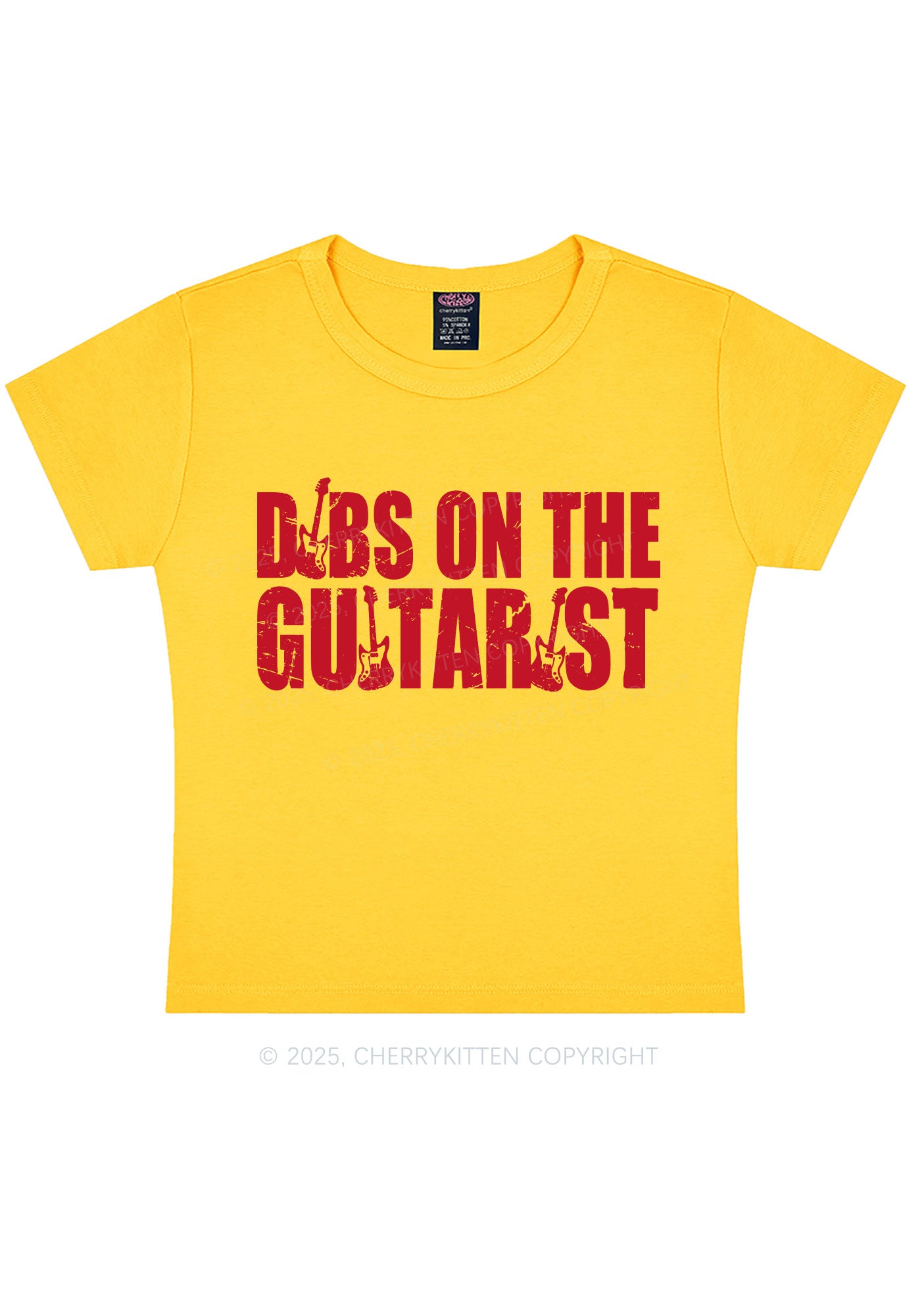 Dibs On The Guitarist Y2K Baby Tee Cherrykitten