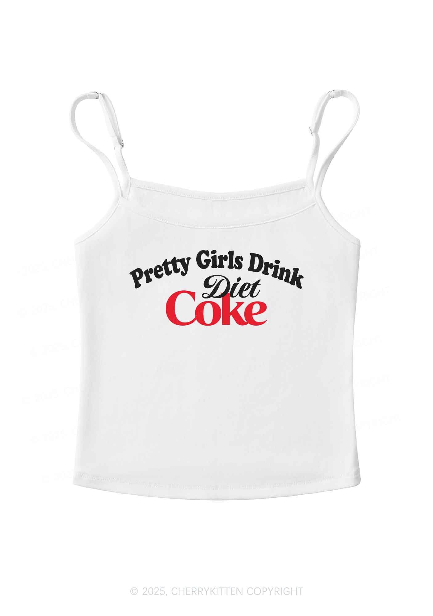 Pretty Girls Drink Diet Coke Y2K Spaghetti Strap Cami Cherrykitten
