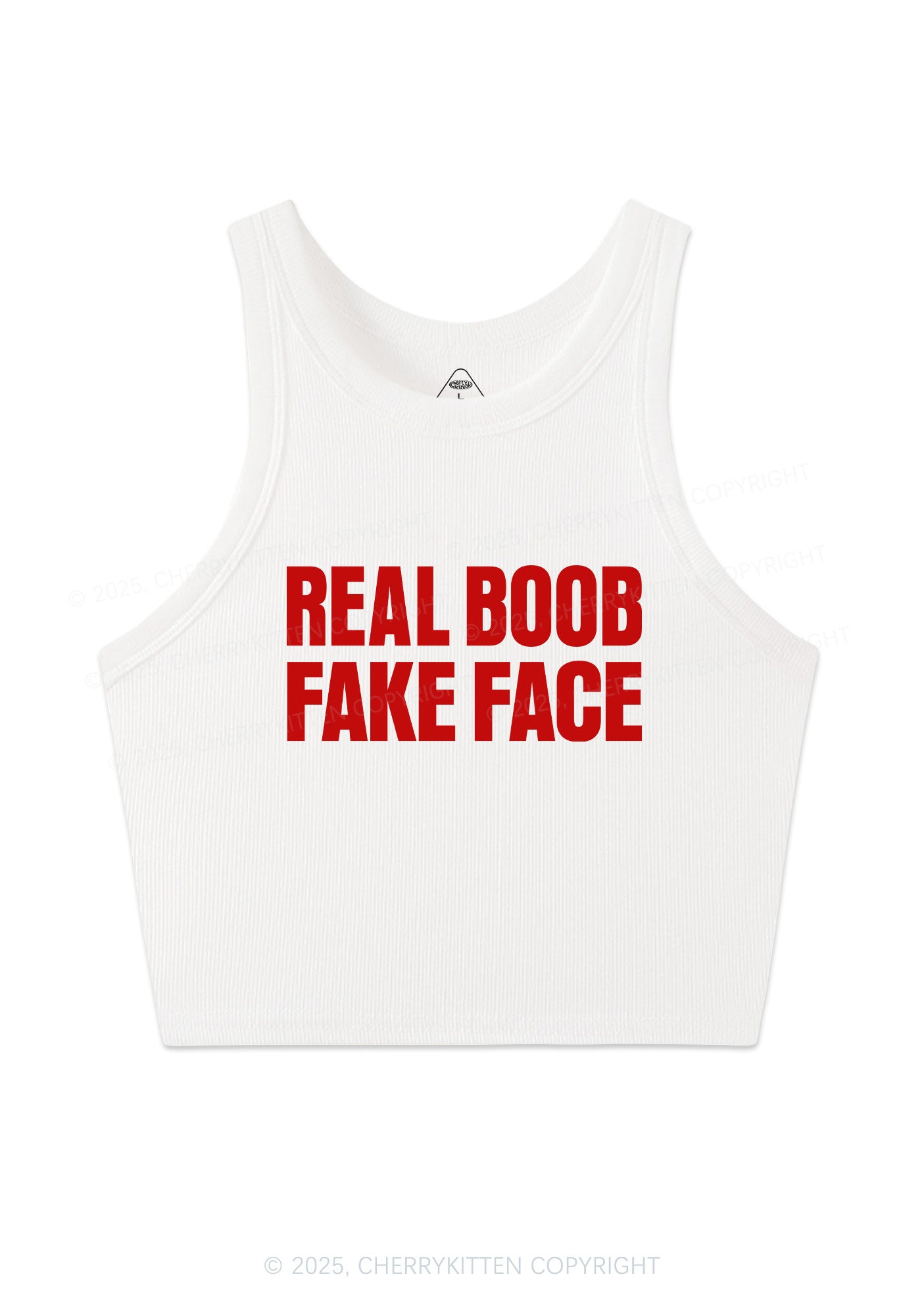 Fake Face Real Bxxb Y2K Crop Tank Top Cherrykitten