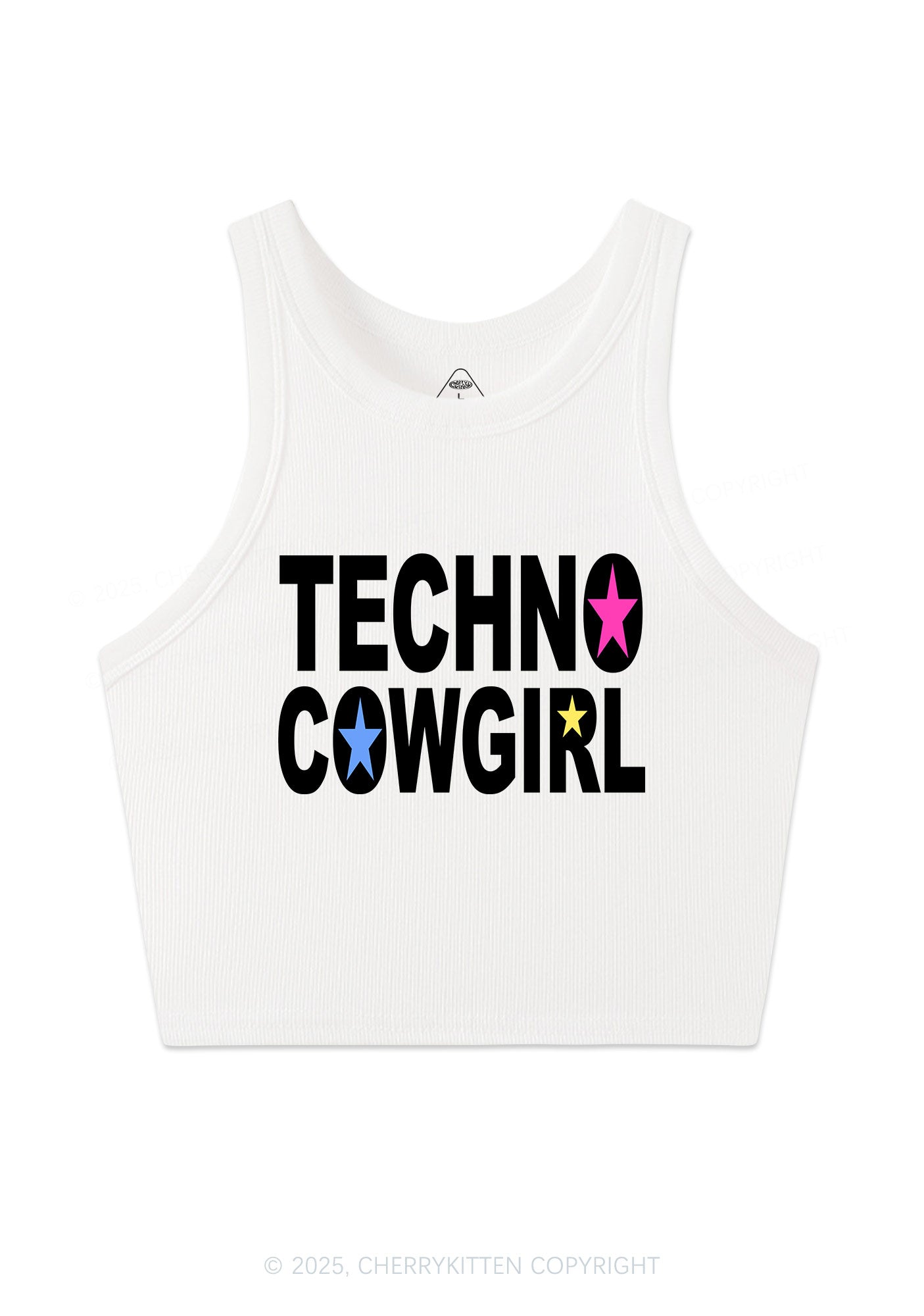 Techno Cowgirl Y2K Crop Tank Top Cherrykitten
