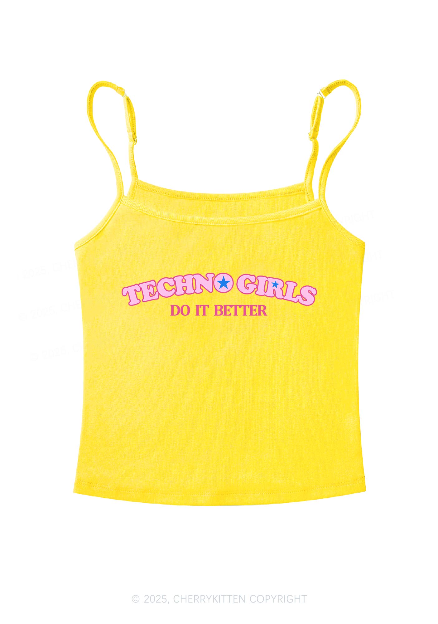Techno Girl Do Better Y2K Spaghetti Strap Cami Cherrykitten