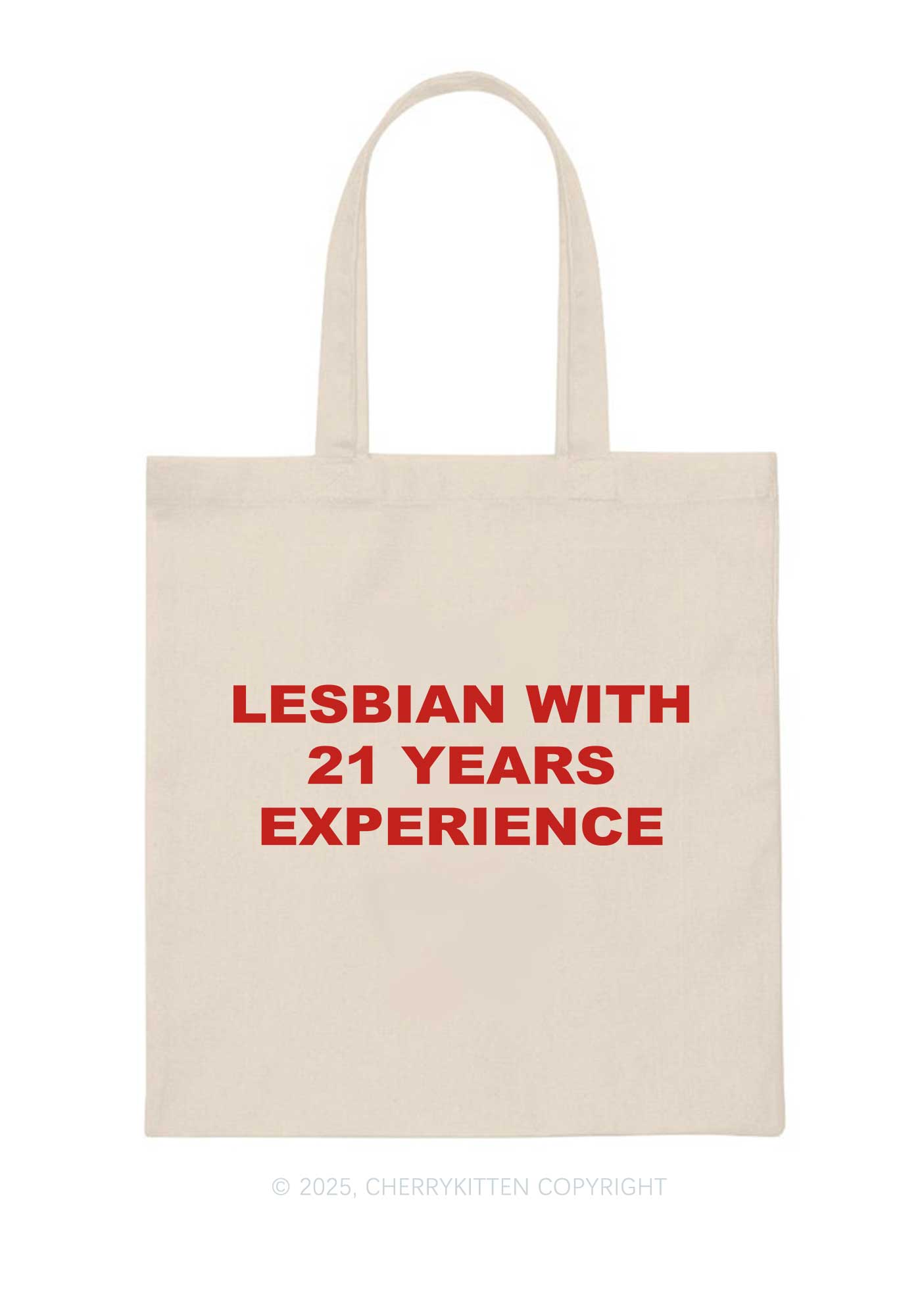 Custom Lesbian Experience Pride Y2K Canvas Tote Bag Cherrykitten