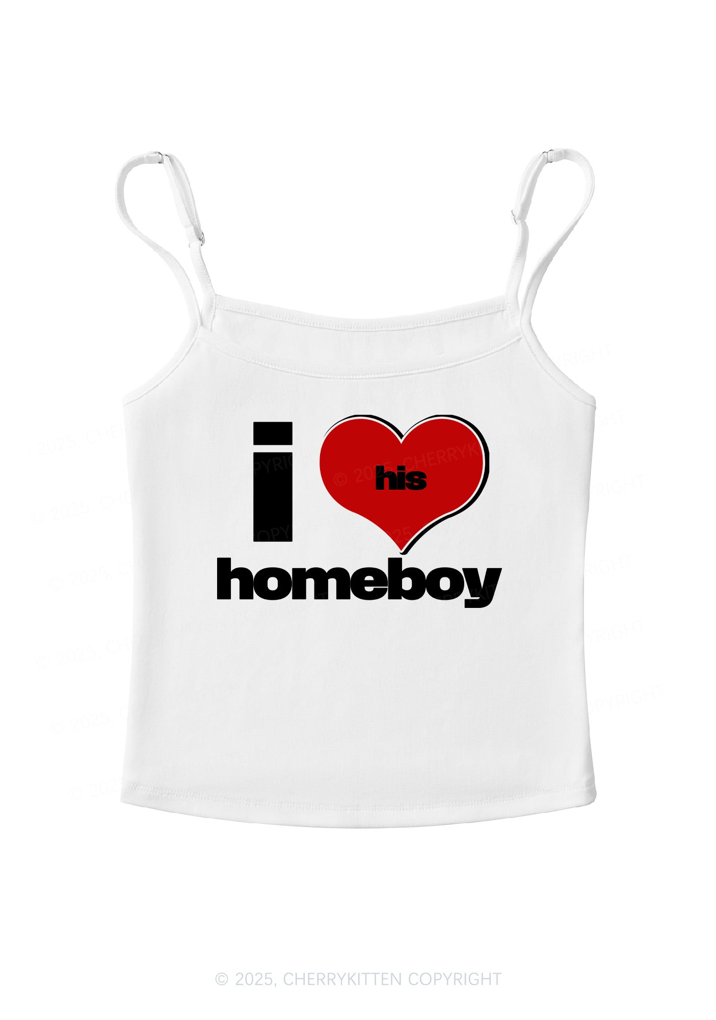I Love His Homeboy Y2K Spaghetti Strap Cami Cherrykitten