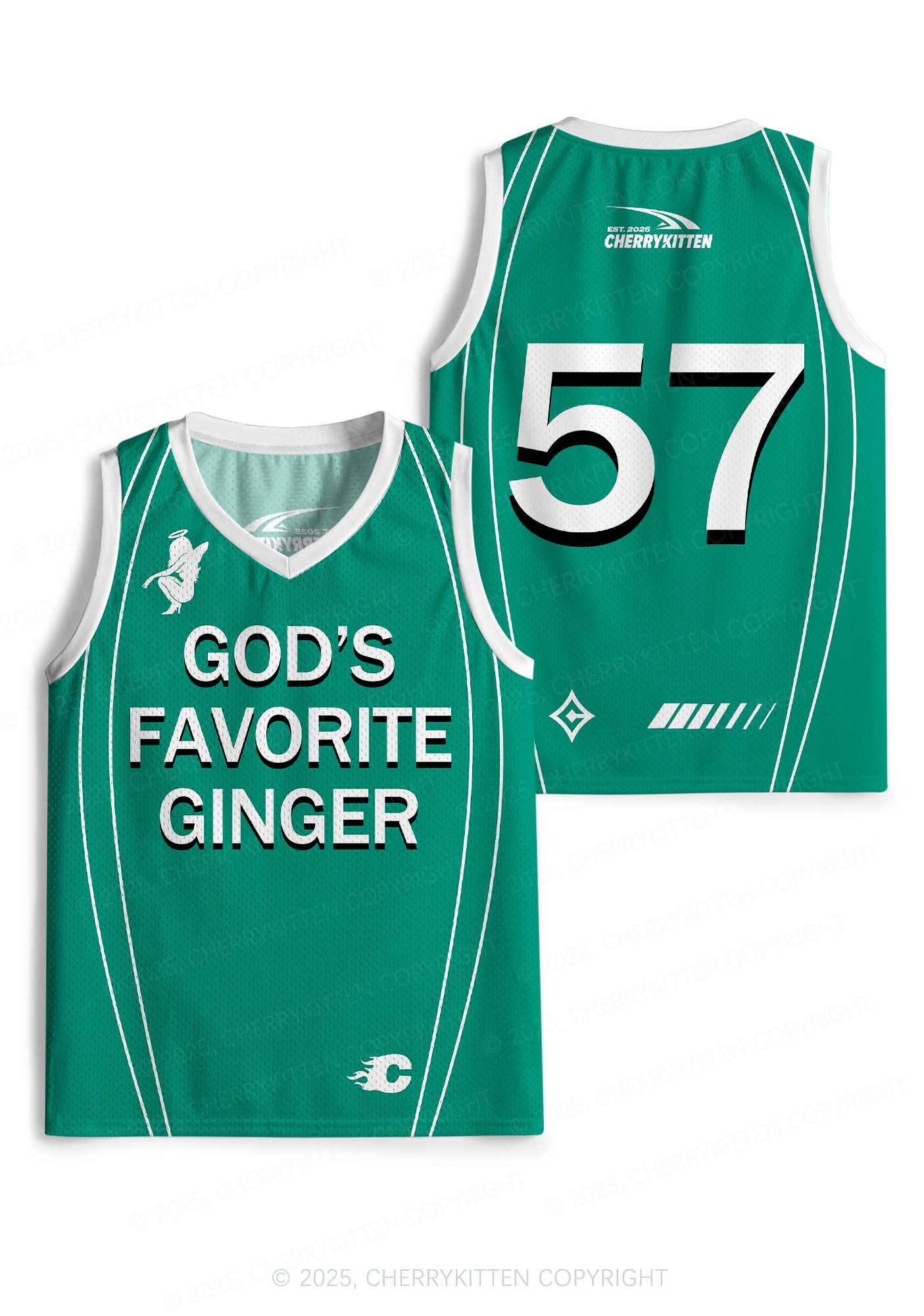 Custom Gods Favorite Ginger Y2K Sport Jersey Tank Cherrykitten