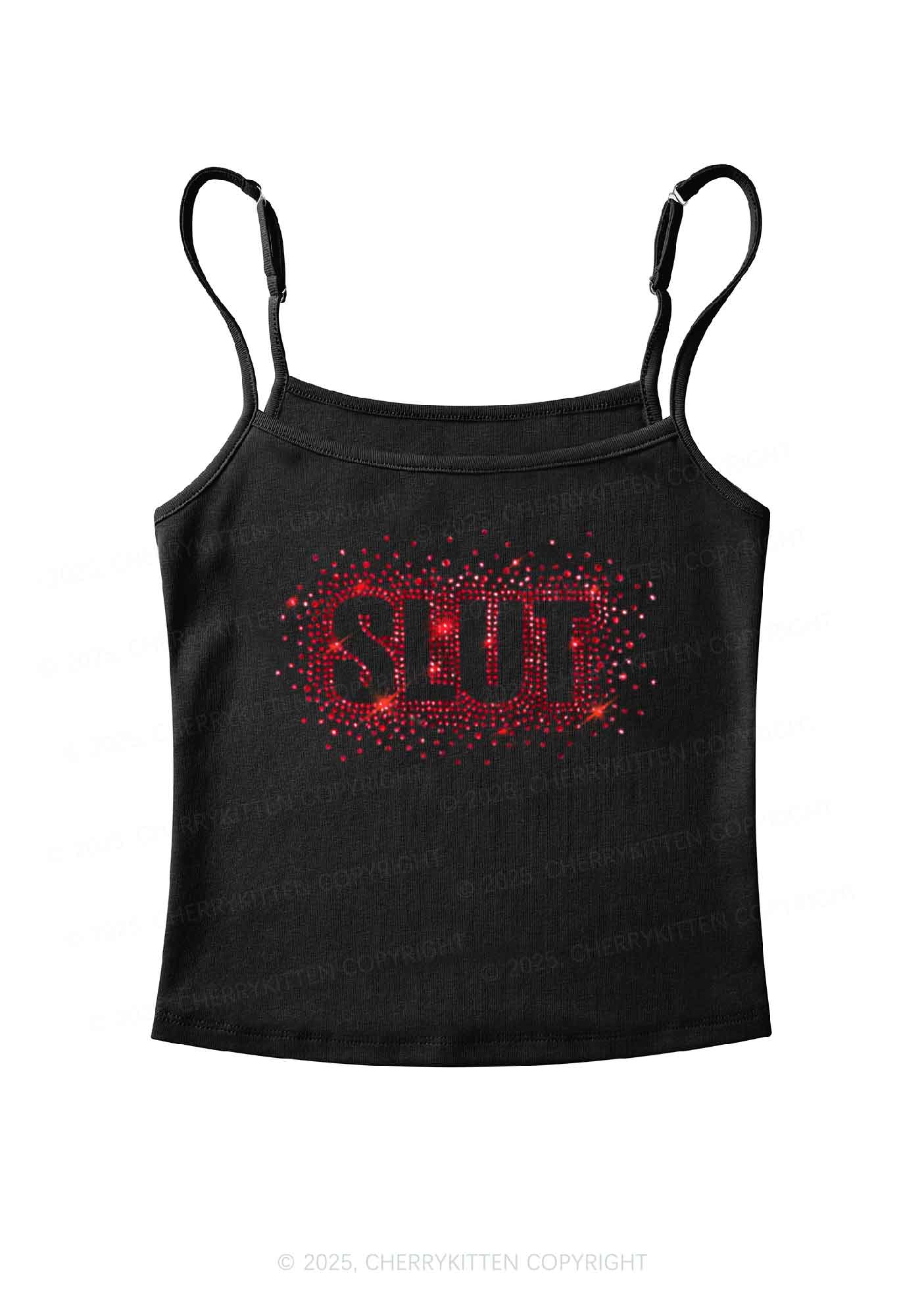 Rhinestone Special Slxt Y2K Spaghetti Strap Cami Cherrykitten