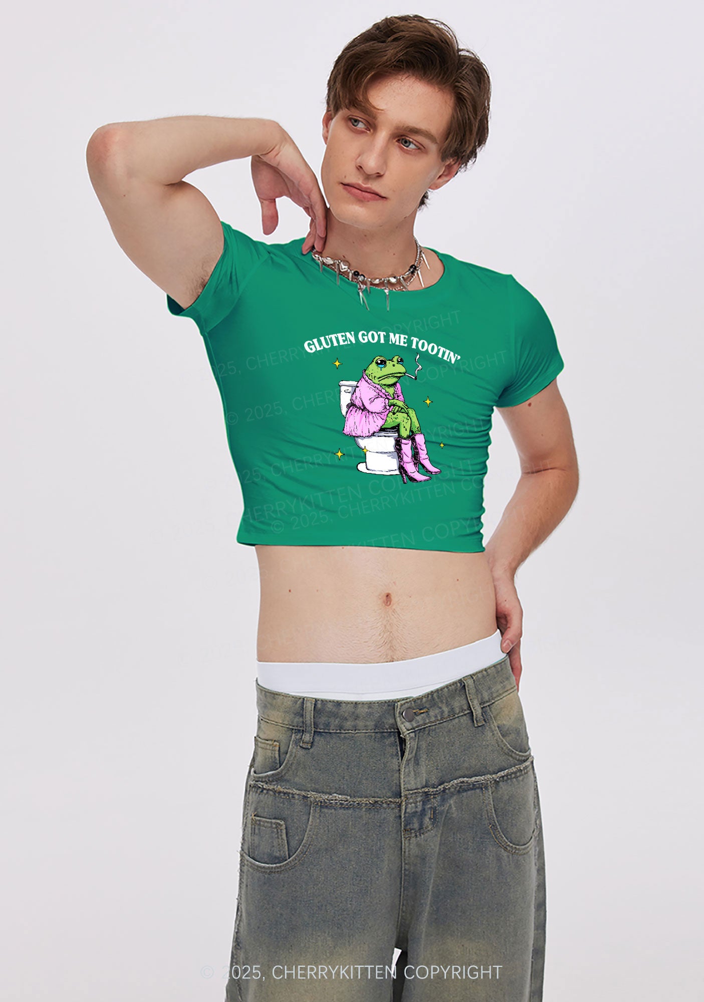 Gluten Got Me Tootin Y2K Baby Tee Cherrykitten