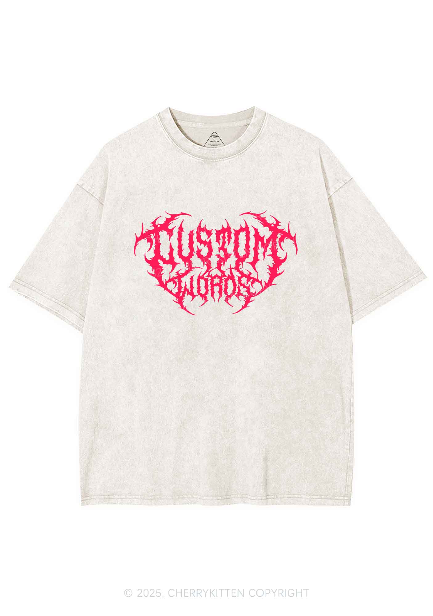 Custom Punk Words Y2K Shirts Washed Tee Cherrykitten