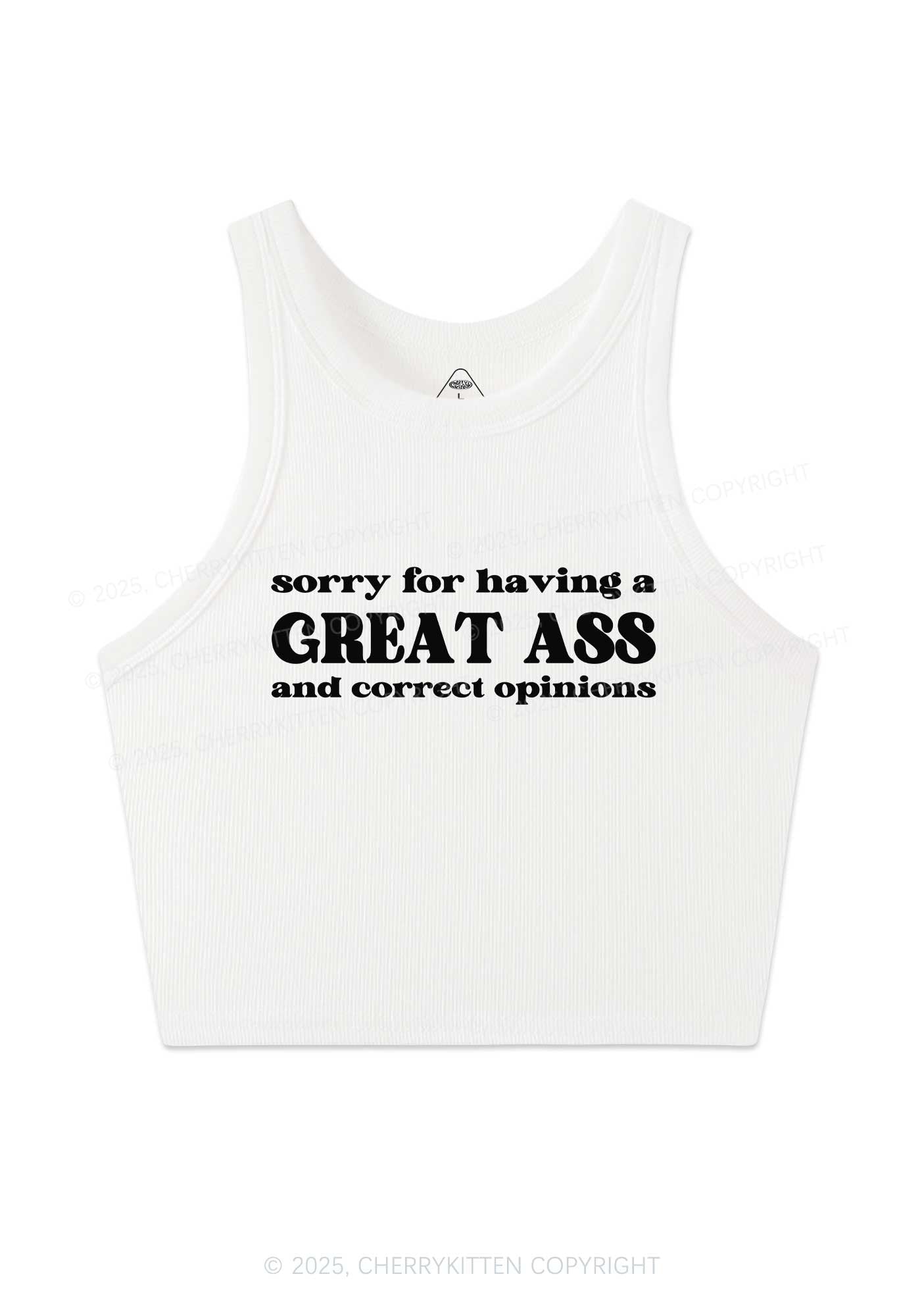 Sorry For Having Great Axx Y2K Crop Tank Top Cherrykitten