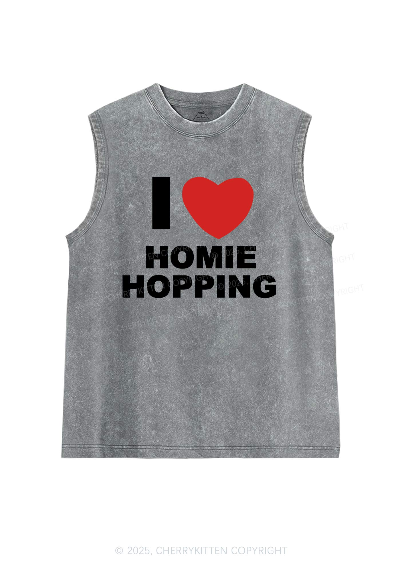I Love Homie Hopping Y2K Washed Muscle Tank Cherrykitten