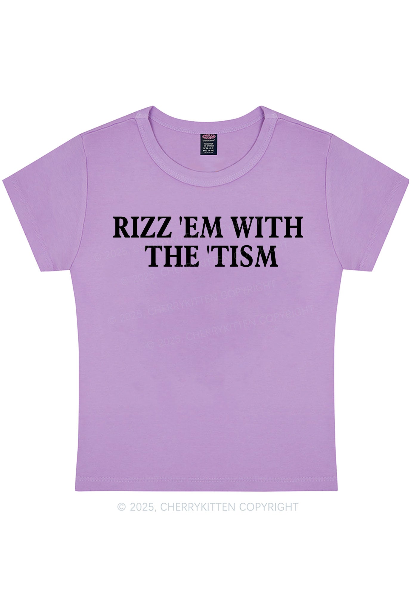 Rizz With Tism Y2K Baby Tee Cherrykitten