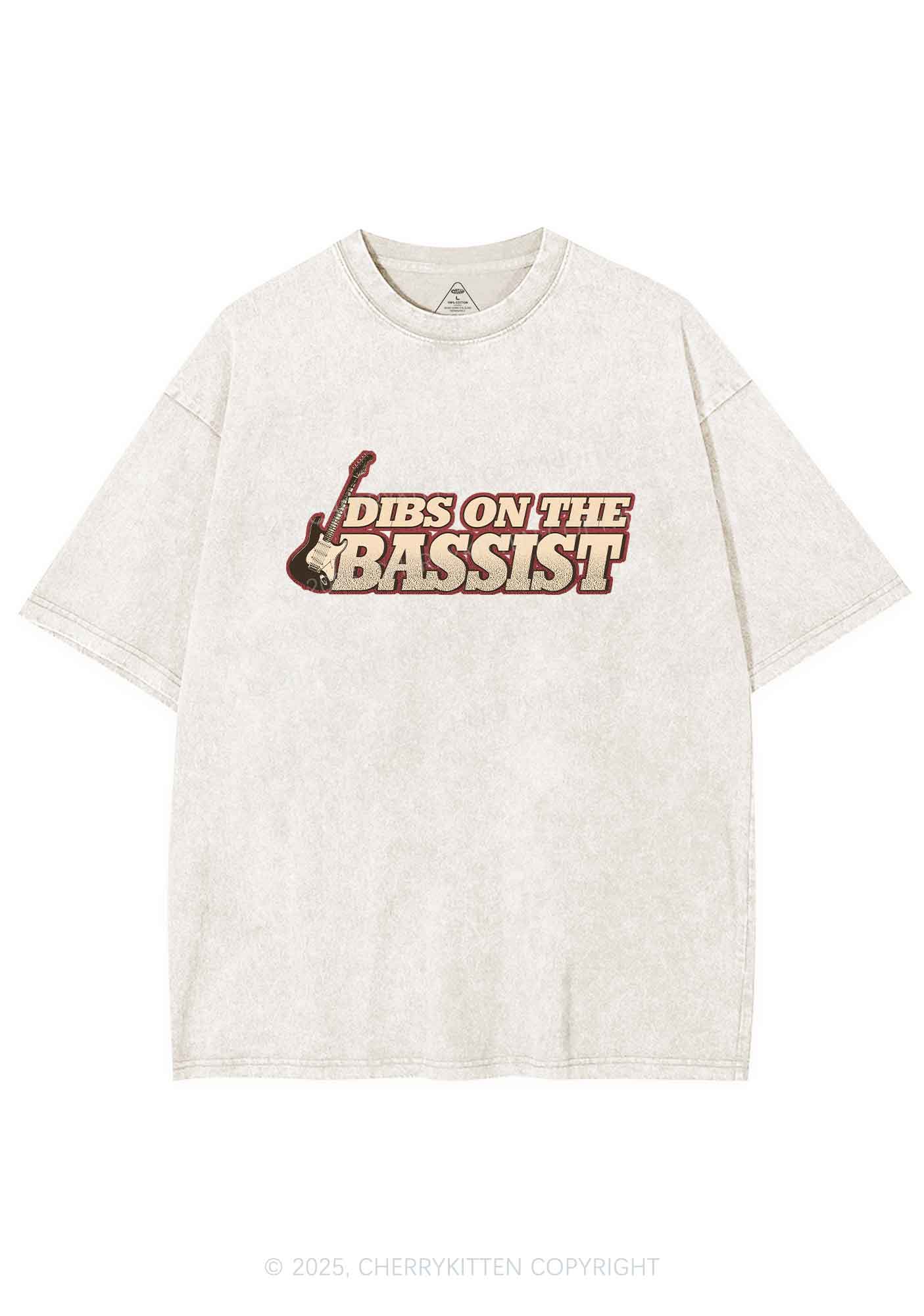 Dibs On The Bassist Y2K Shirts Washed Tee Cherrykitten