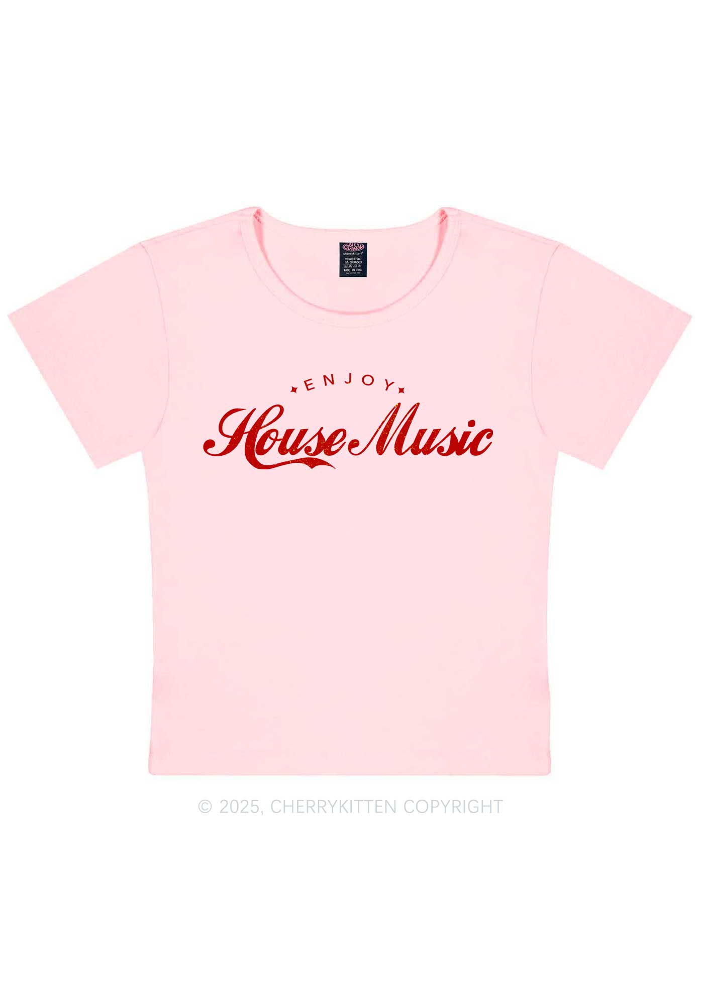 Enjoy House Music Y2K Baby Tee Cherrykitten