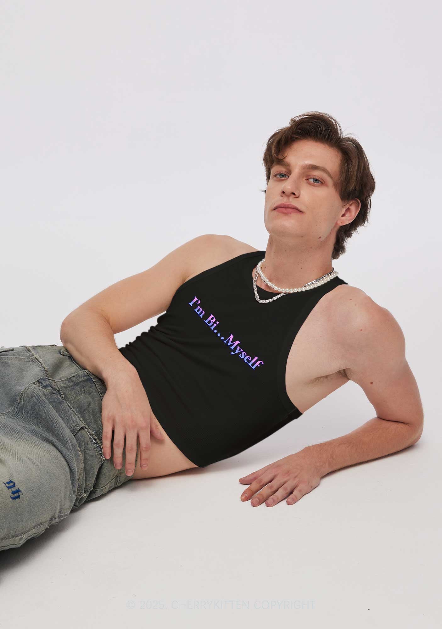 Im Bi Myself Pride Y2K Crop Tank Top Cherrykitten