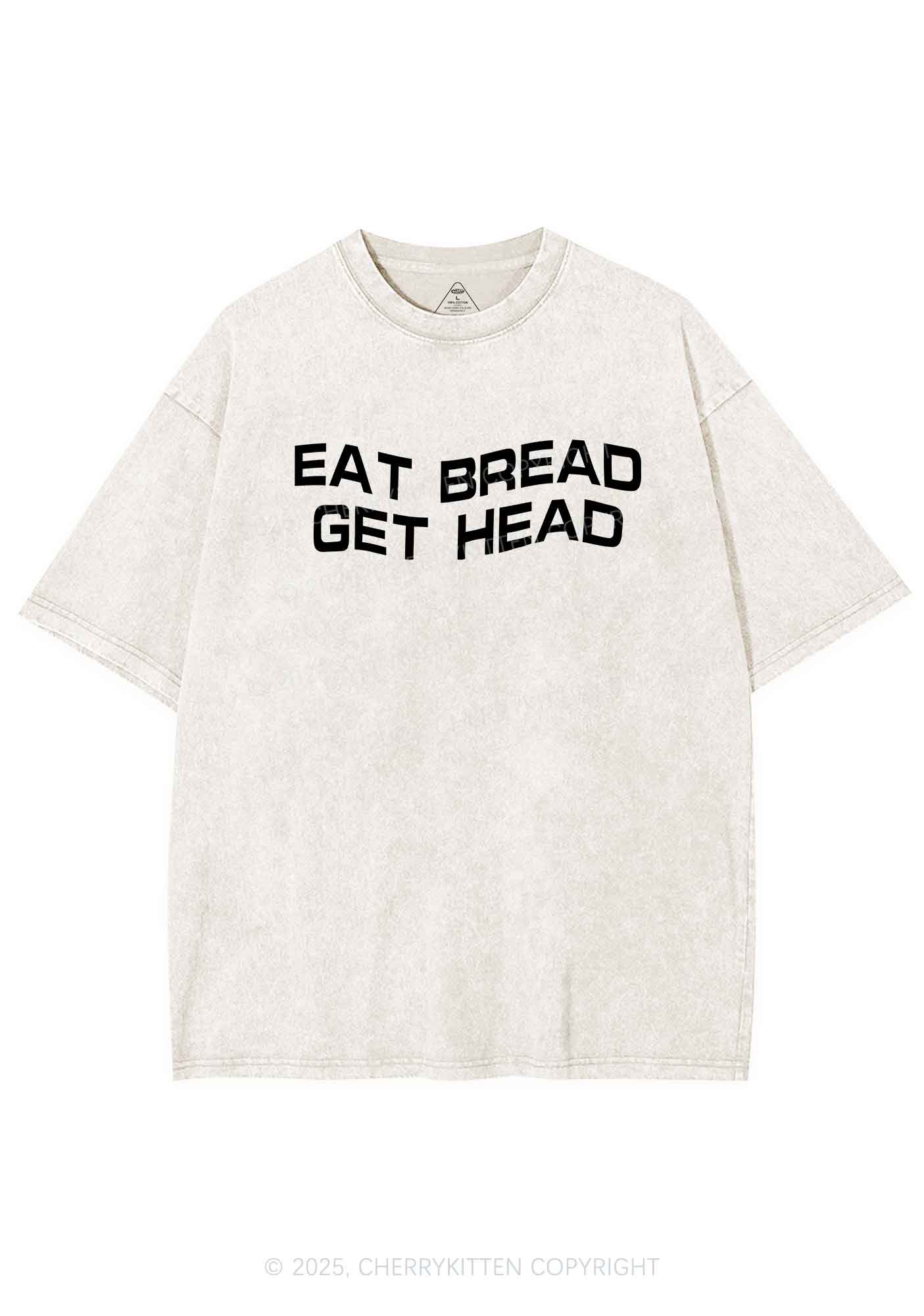 Eat Bread Get Head Y2K Shirts Washed Tee Cherrykitten
