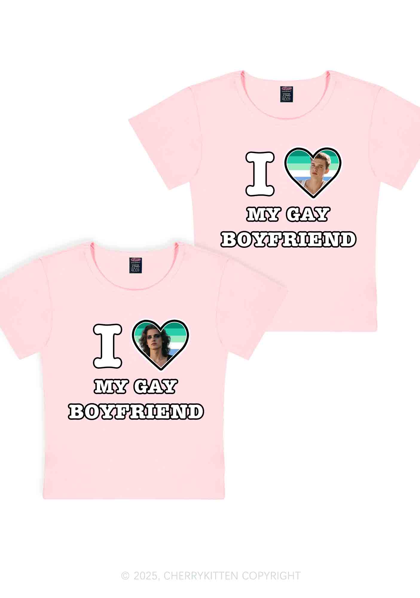 Custom My Gay BF Pride Y2K Valentine's Day Baby Tee Cherrykitten
