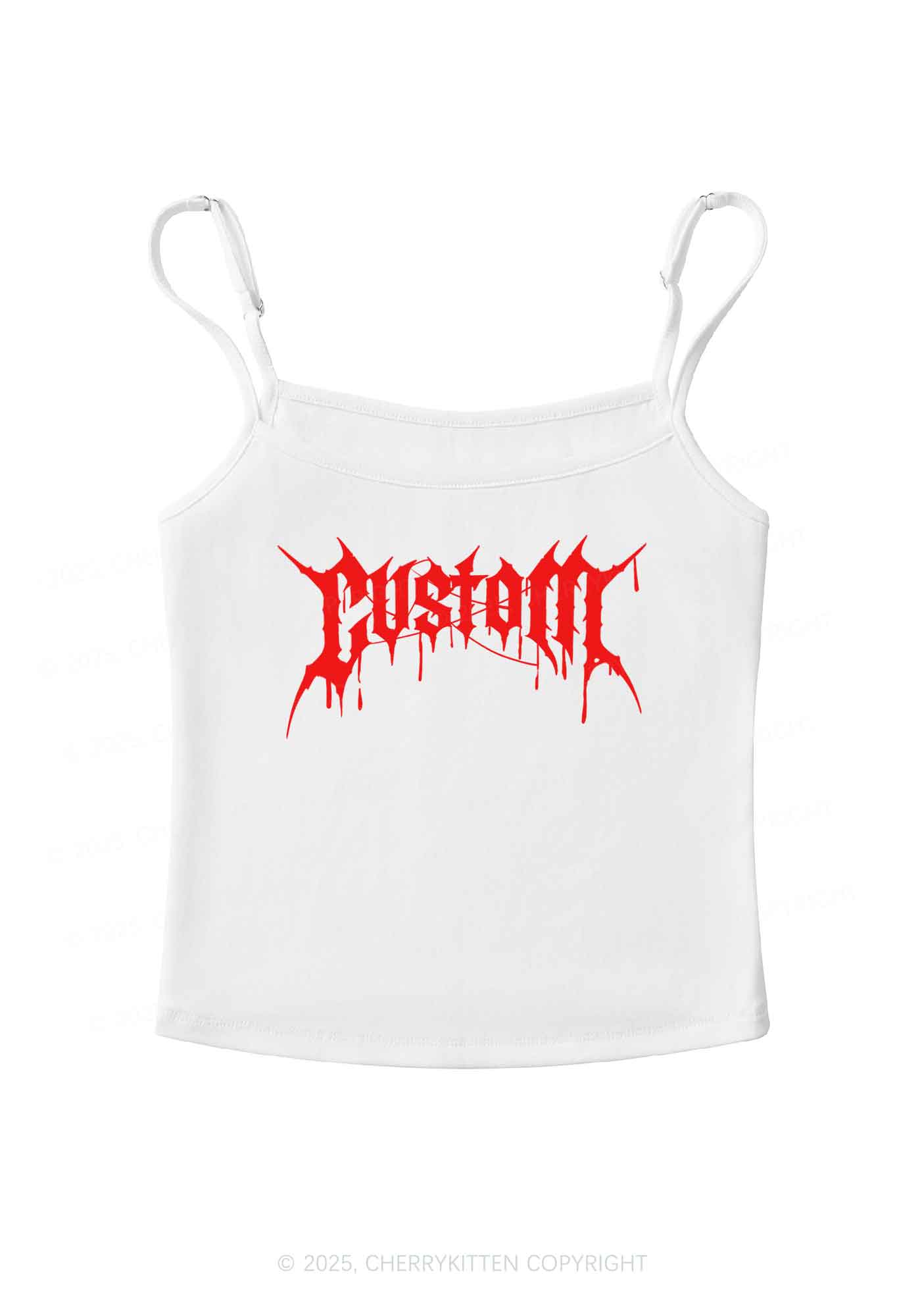 Custom Font Art Y2K Spaghetti Strap Cami Cherrykitten