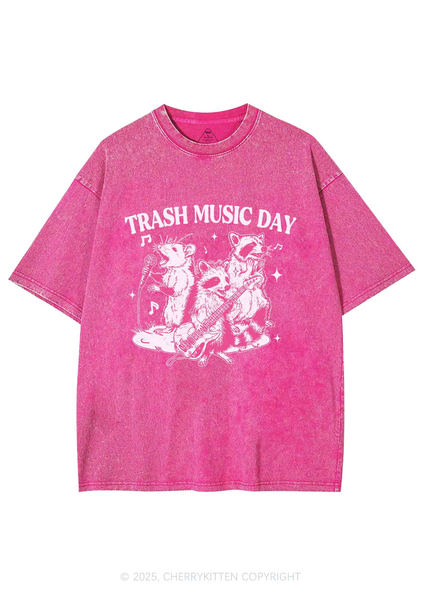 Trash Music Day Y2K Shirts Washed Tee Cherrykitten