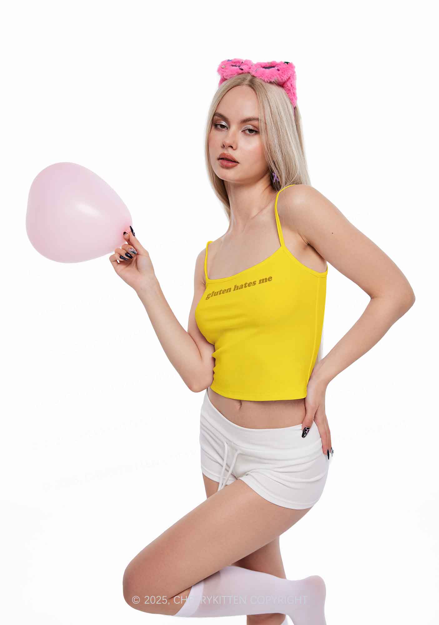 Gluten Hates Me Y2K Spaghetti Strap Cami Cherrykitten