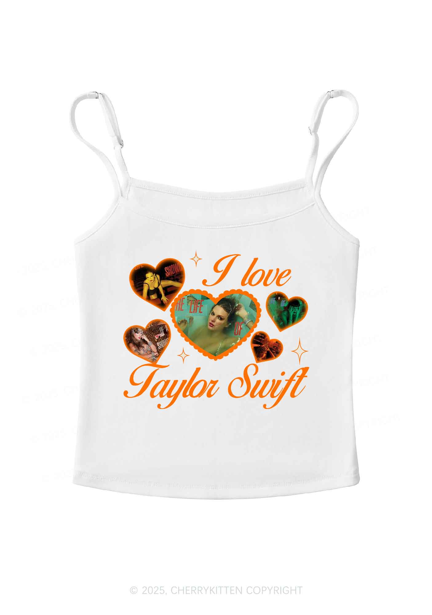 Love Heart TS Y2K Spaghetti Strap Cami Cherrykitten