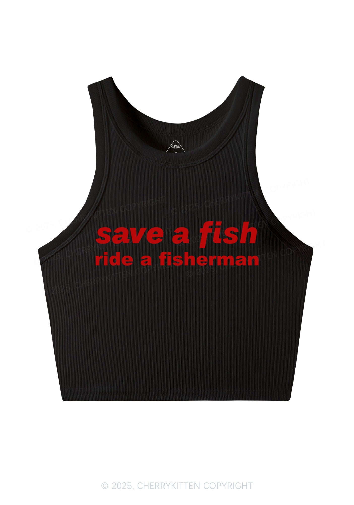 Save A Fish Y2K Crop Tank Top Cherrykitten