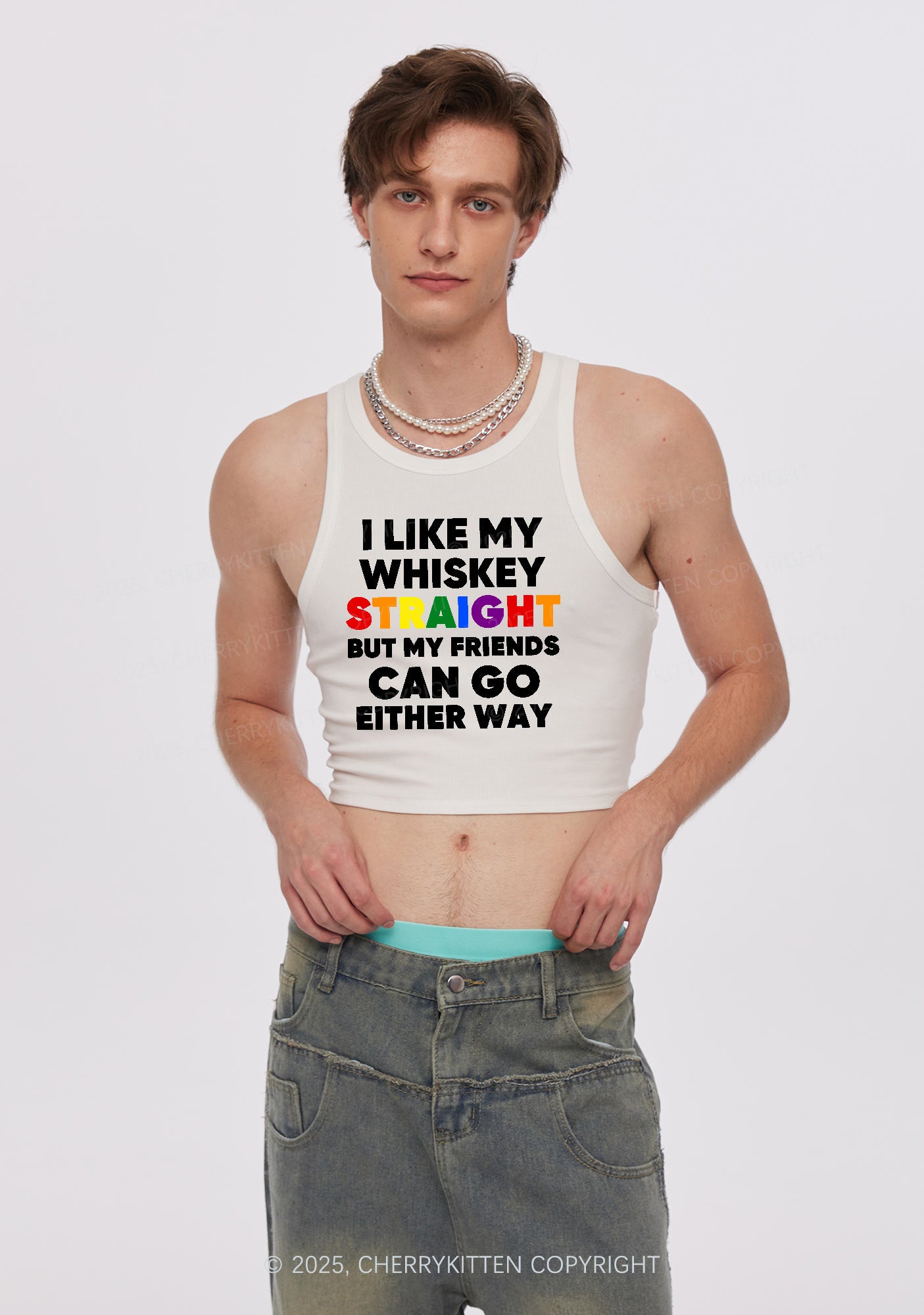I Like Straight Pride Y2K Crop Tank Top Cherrykitten