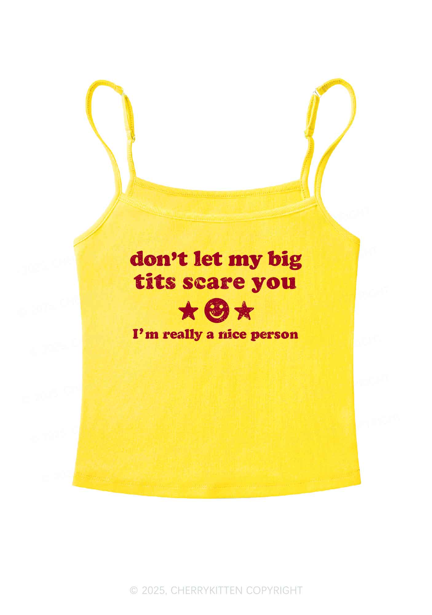 Don't Let My Big Txts Scare You Y2K Spaghetti Strap Cami Cherrykitten
