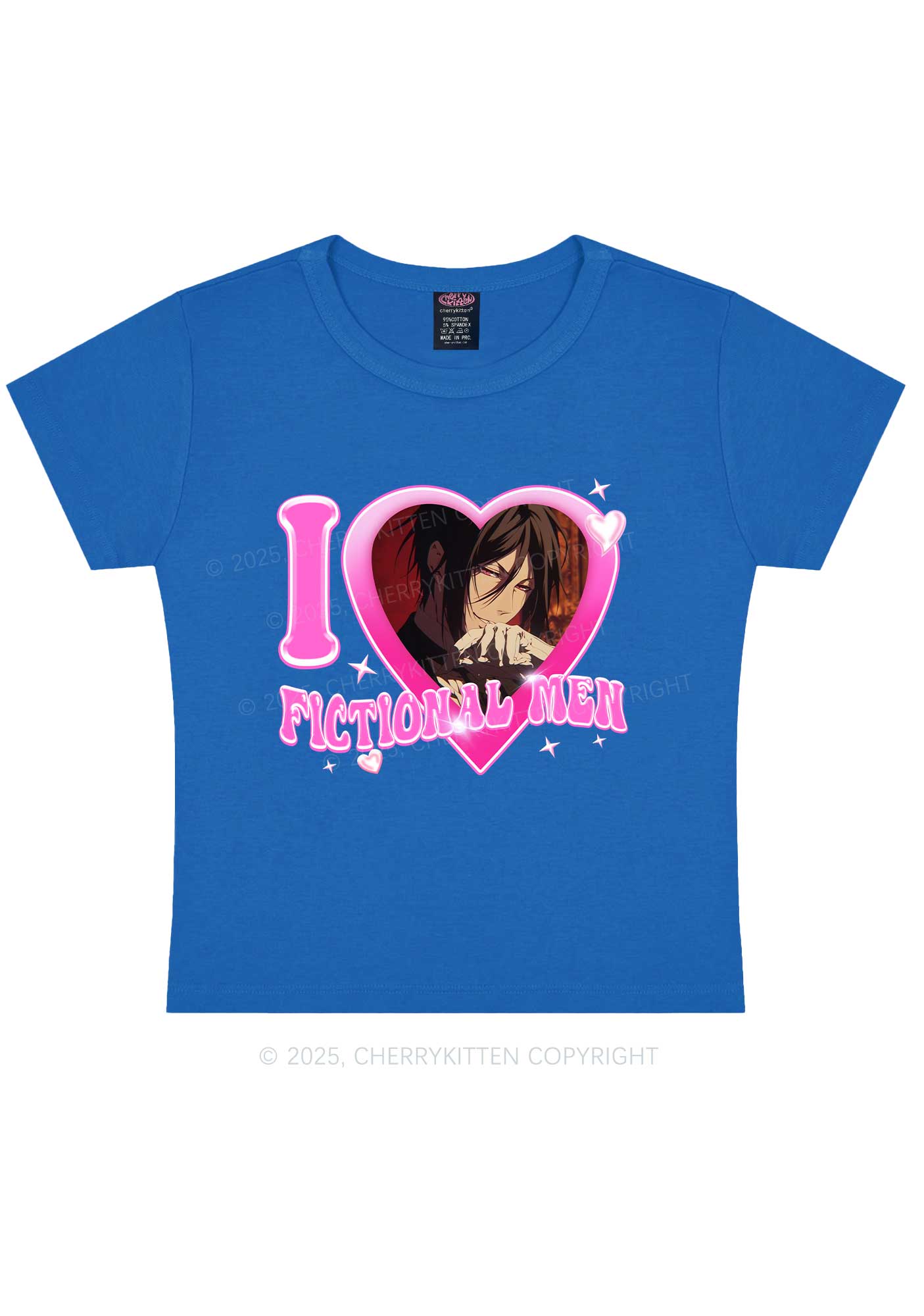 Custom I Love Fictional Men Y2K Baby Tee Cherrykitten