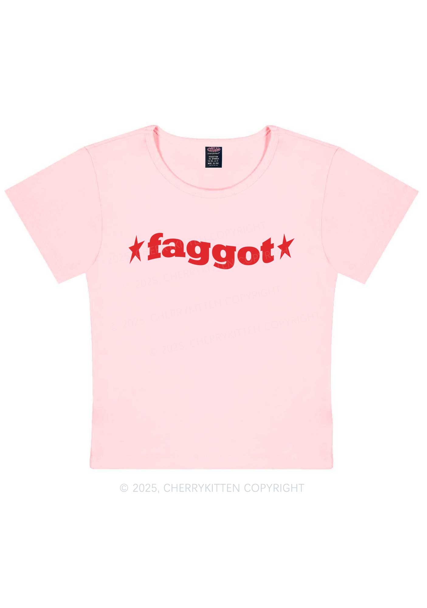 Red Faggot Pride Y2K Baby Tee Cherrykitten