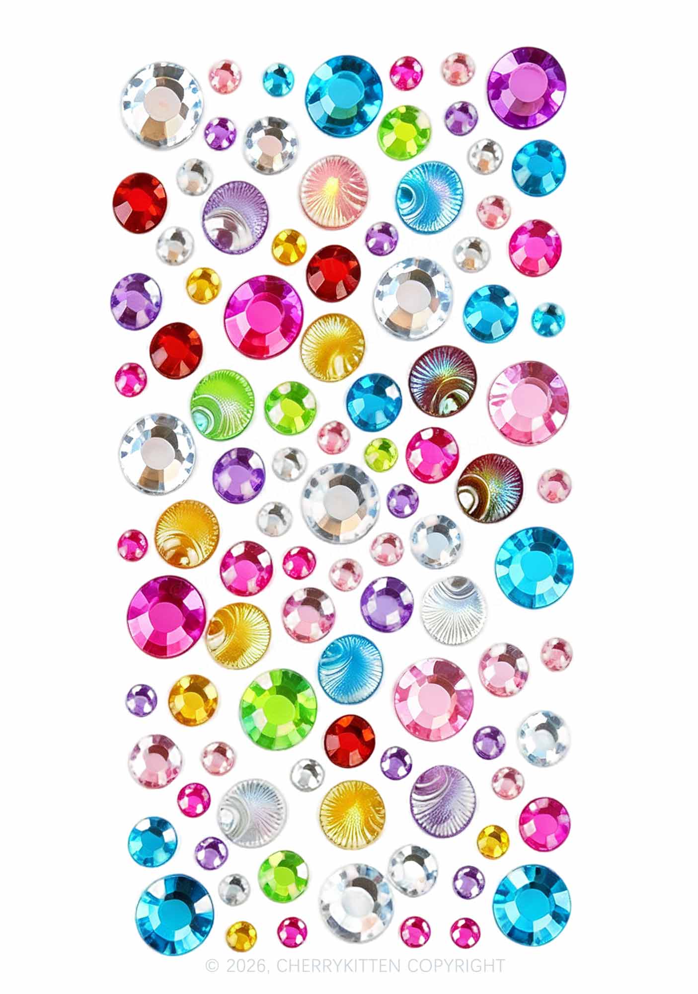 1pc Colored Star Rhinestones Y2K Face Sticker Cherrykitten