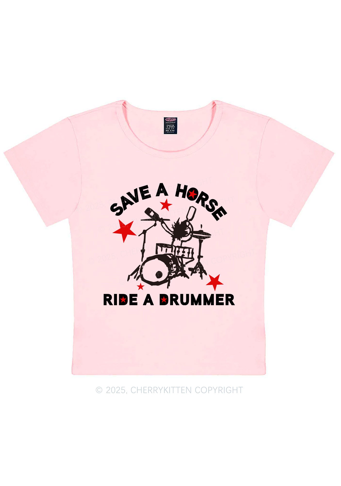 Save Horse Ride Drummer Y2K Baby Tee Cherrykitten