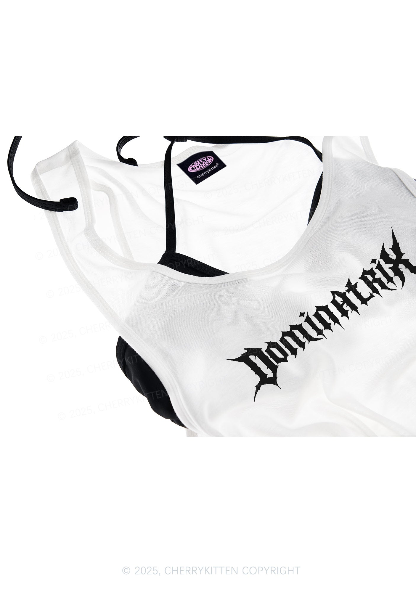 Dominatrix Y2K Sheer Boyfriend Tank Cherrykitten