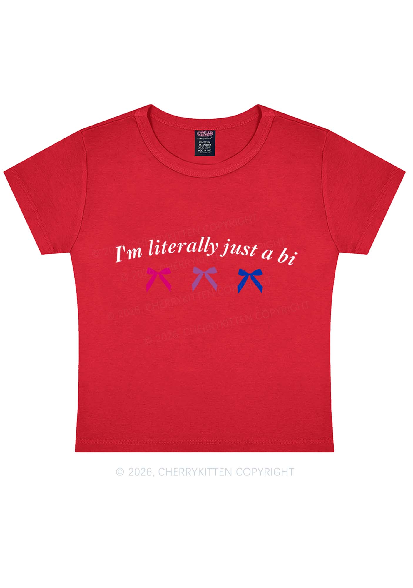 Im Literally Just A Bi Pride Y2K Baby Tee Cherrykitten