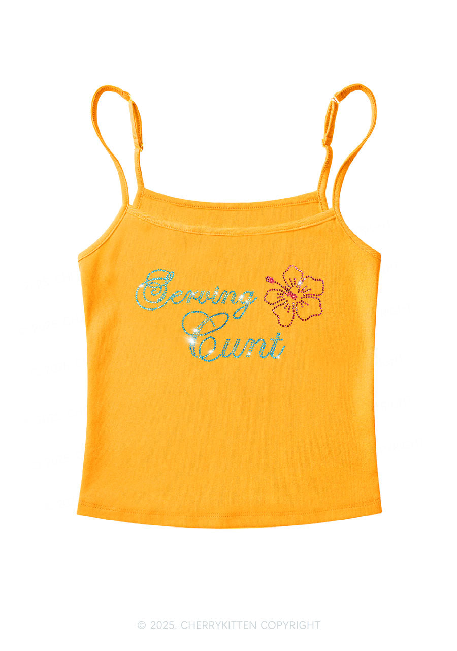 Rhinestone Serving Cxxt Y2K Spaghetti Strap Cami Cherrykitten