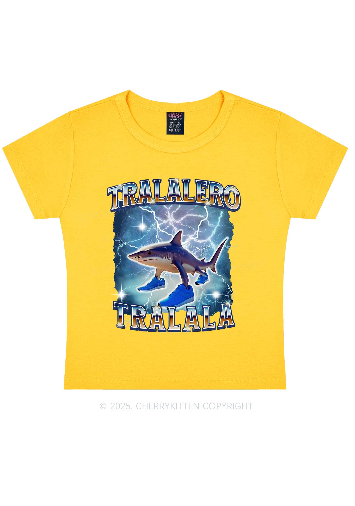 Tralalero Tralala Italian Brainrot Shirt Y2K Baby Tee Cherrykitten