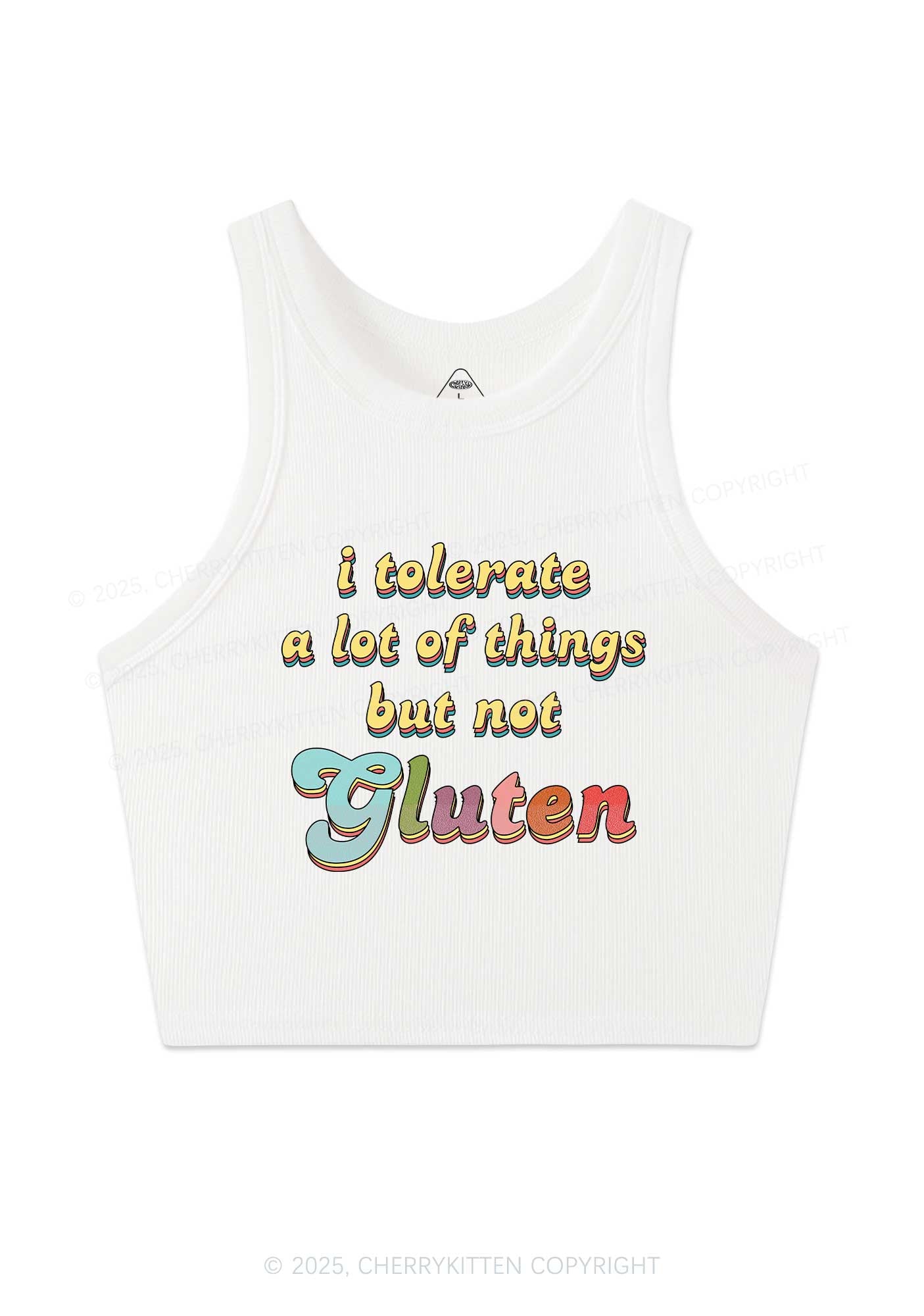 Tolerate Gluten Y2K Crop Tank Top Cherrykitten