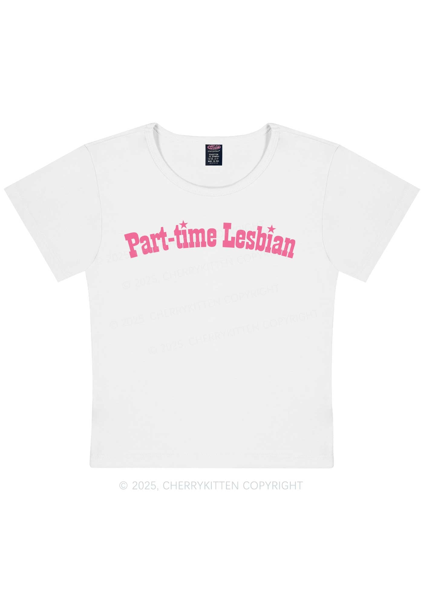 Part Time Lesbian Pride Y2K Baby Tee Cherrykitten