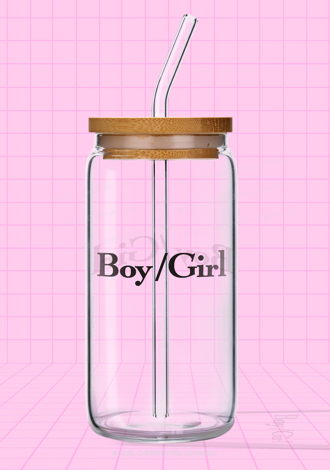 Boy Or Girl Pride Y2K Printed Glass Cup Cherrykitten
