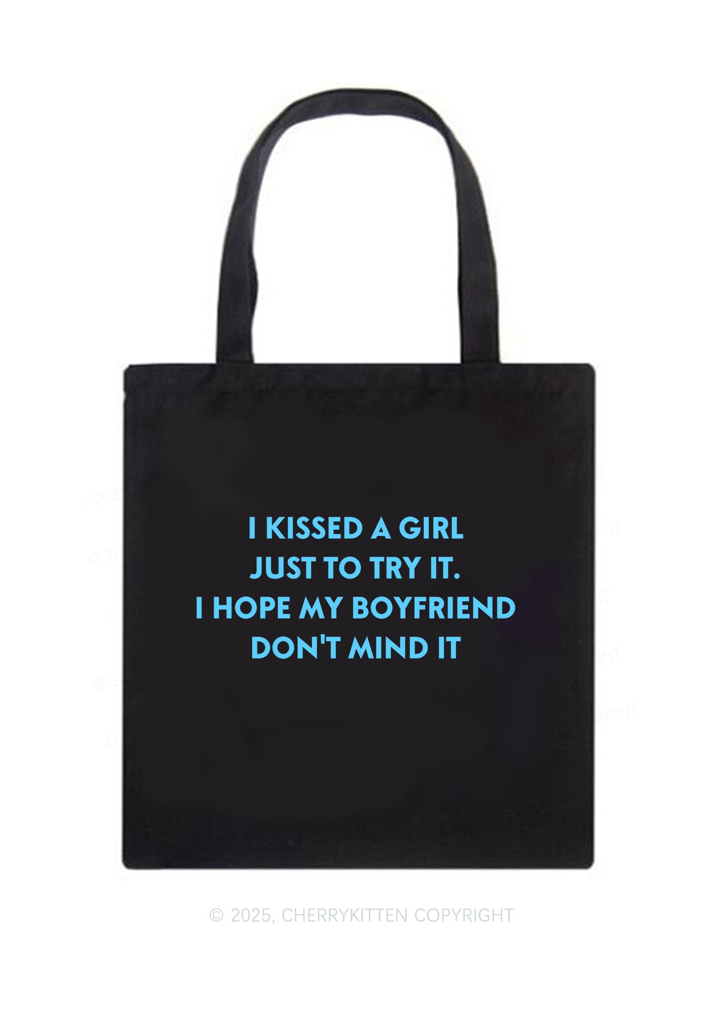 I Just Kissed A Girl Pride Y2K Canvas Tote Bag Cherrykitten