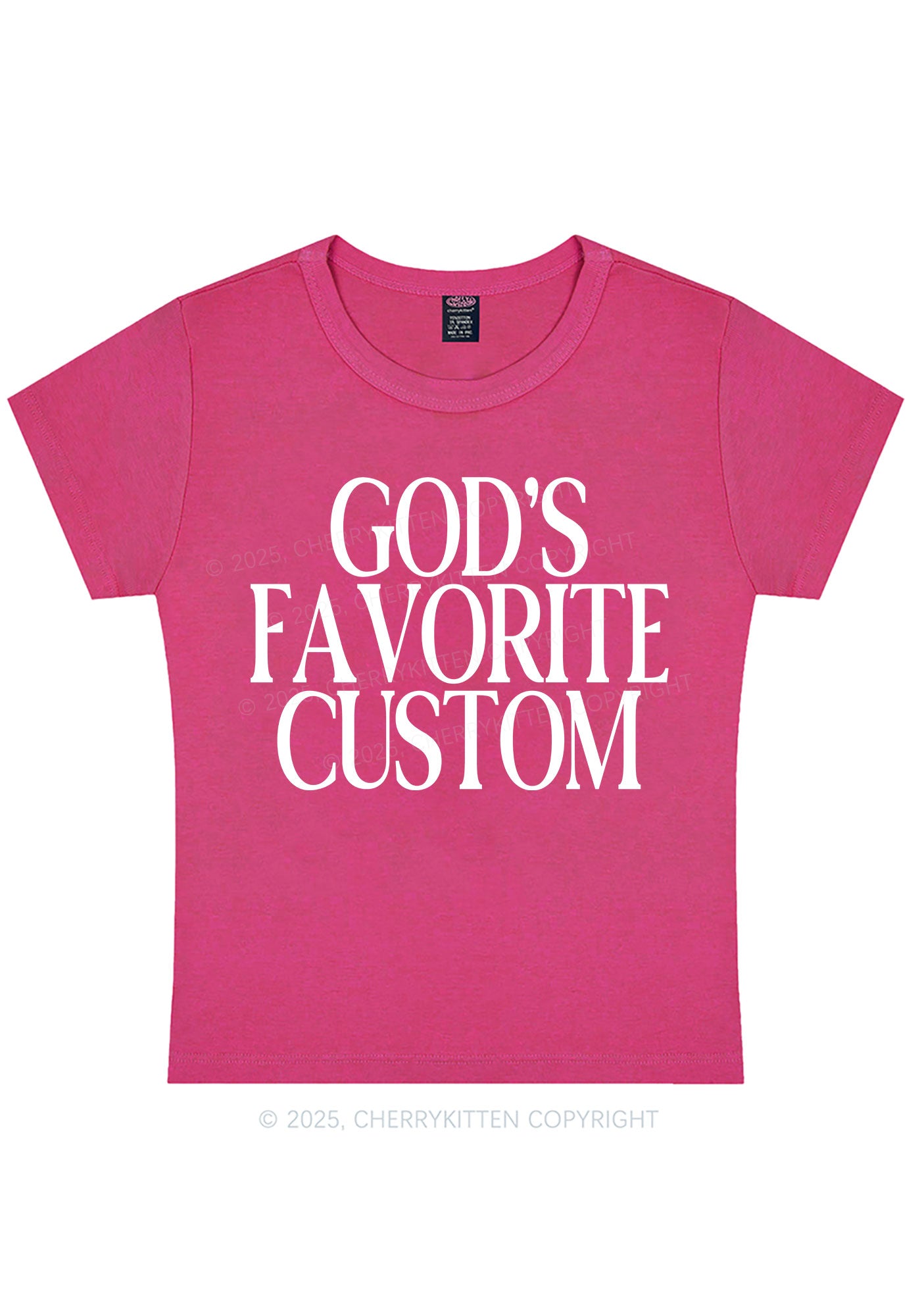 Gods Favorite Custom Y2K Baby Tee Cherrykitten