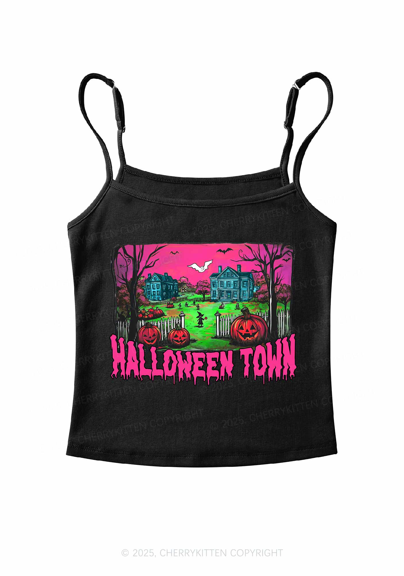 Halloween Pumpkin Town Y2K Spaghetti Strap Cami Cherrykitten