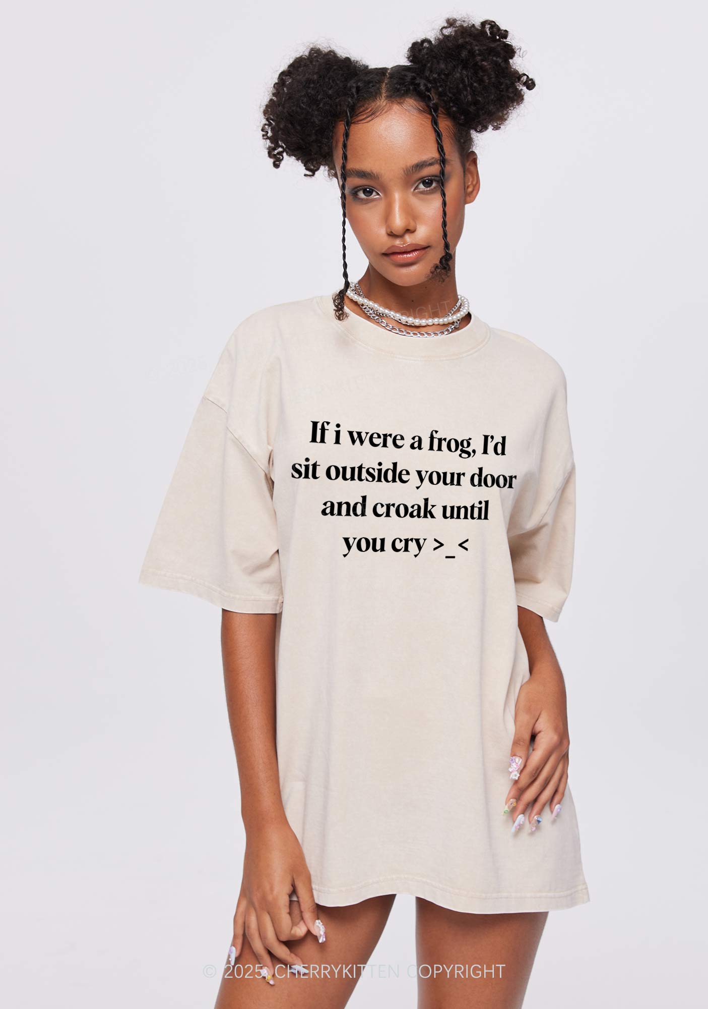 Frog Croak Y2K Shirts Washed Tee Cherrykitten
