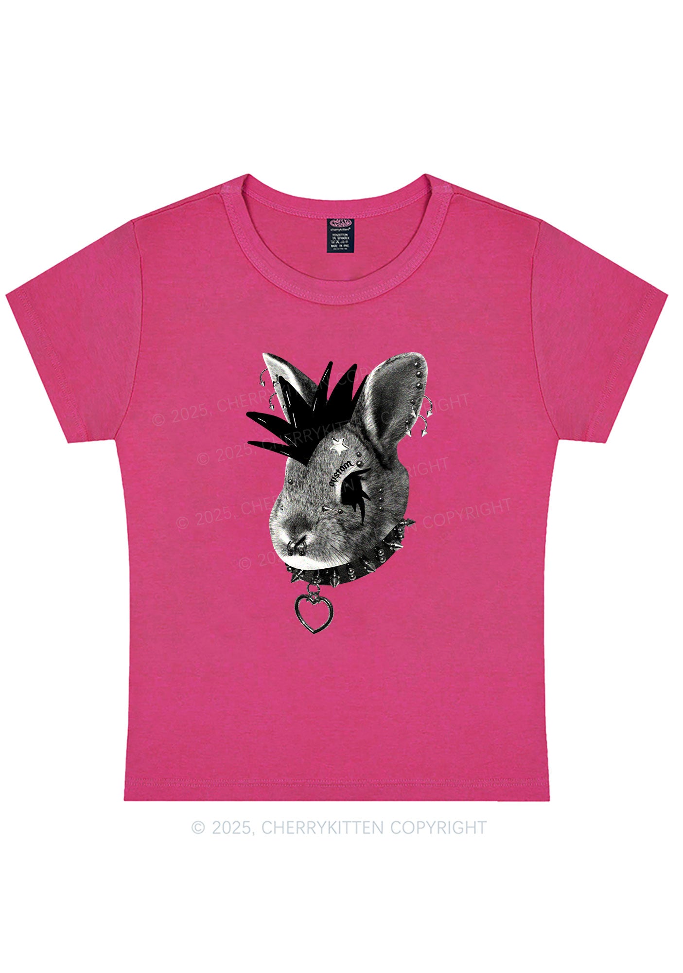 Curvy Custom Punk Pet Y2K Baby Tee Cherrykitten