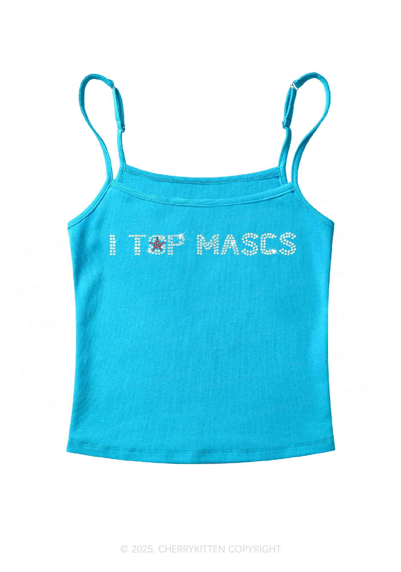 Rhinestone I Top Mascs Pride Y2K Spaghetti Strap Cami Cherrykitten
