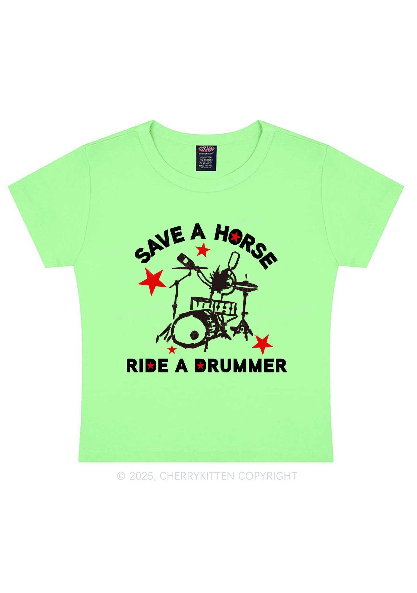 Save Horse Ride Drummer Y2K Baby Tee Cherrykitten
