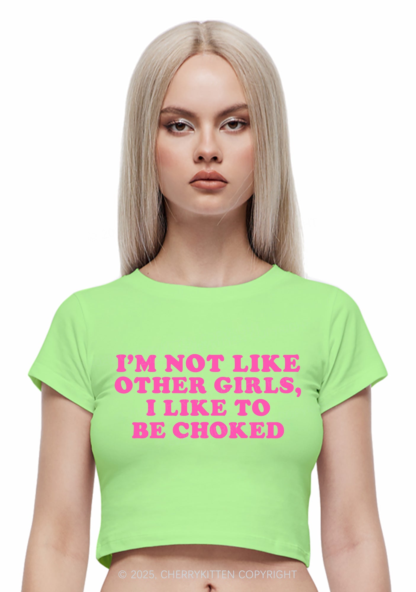 I Like To Be Choked Y2K Baby Tee Cherrykitten