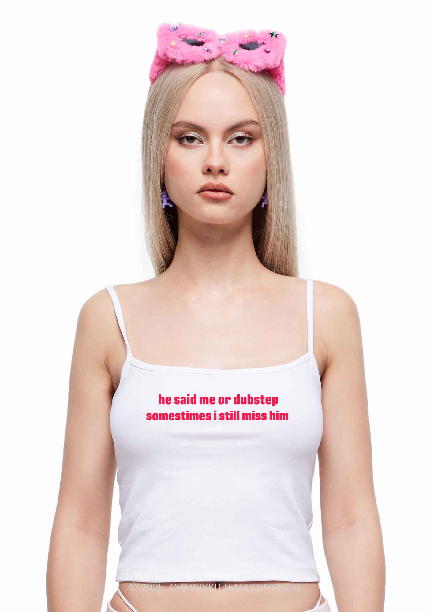 He Said Dubstep Y2K Spaghetti Strap Cami Cherrykitten