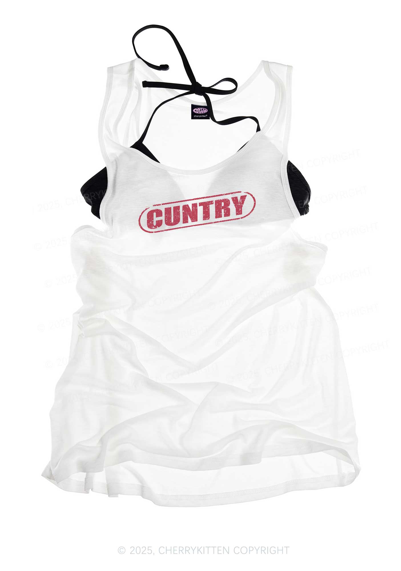 Cuntry Y2K Sheer Boyfriend Tank Cherrykitten